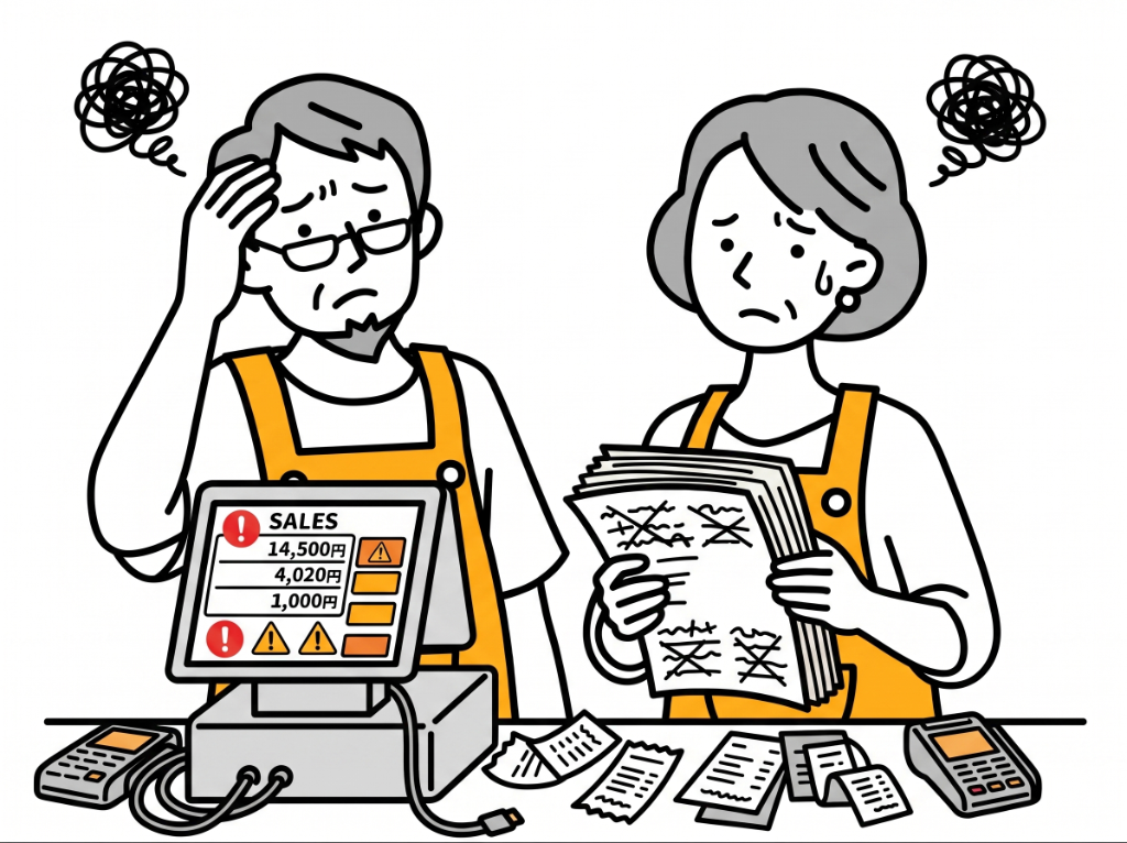 販売管理で困る店主夫妻